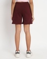 Shop Women's Maroon Just Chill Typography Relaxed Fit Shorts-Full