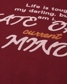 Shop Women's Maroon Life is Tough Typography Oversized T-shirt