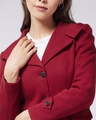 Shop Women's Maroon Long Jacket-Full