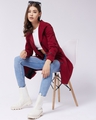 Shop Women's Maroon Long Jacket