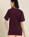 Shop Women's Maroon Mission Passed Typography Oversized T-shirt-Design