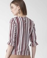 Shop Women's Maroon & Off White Striped Regular Top-Design