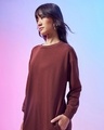 Shop Women's Brown Oversized Sweatshirt Dress