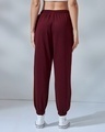 Shop Women's Maroon Peanuts Pie Graphic Printed Oversized Joggers-Full