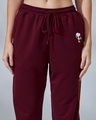 Shop Women's Maroon Peanuts Pie Graphic Printed Oversized Joggers