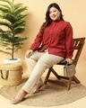Shop Women's Maroon Plus Size Shirt