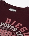 Shop Women's Maroon San Diego Typography Oversized T-shirt