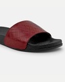 Shop Women's Maroon Self Design Sliders