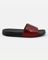 Shop Women's Maroon Self Design Sliders