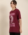 Shop Women's Maroon Self Love Club Graphic Printed Oversized T-shirt-Design
