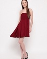 Shop Women's Maroon Short Dress-Front