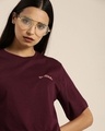 Shop Women's Maroon Solid T-shirt-Design