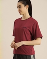 Shop Women's Maroon Solid T-shirt-Design