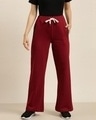 Shop Women's Maroon Solid Wide Leg Pants