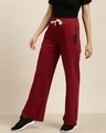 Shop Women's Maroon Solid Wide Leg Pants