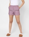 Shop Women's Maroon Striped Shorts-Front