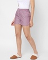 Shop Women's Maroon Striped Shorts-Design