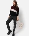 Shop Women's Maroon Striped Sweater