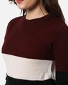 Shop Women's Maroon Striped Sweater