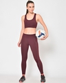 Shop Women's Maroon Sweat Wicking Tights-Front