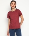 Shop Women's Maroon Typography T-shirt-Front