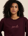 Shop Women's Maroon Typography Oversized Sweatshirt-Full