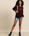 Shop Women's Maroon Typography Oversized Sweatshirt