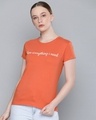 Shop Women's Maroon Typography T-shirt-Front