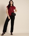 Shop Women's Maroon Typography T-shirt