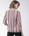 Shop Women's Maroon & White Striped Shirt Style Top-Design