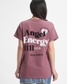 Shop Women's Mauve Angel energy Graphic Printed Boyfriend T-shirt-Front