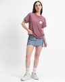 Shop Women's Mauve Angel energy Graphic Printed Boyfriend T-shirt-Full