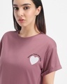 Shop Women's Mauve I'm Fine Graphic Printed Boyfriend T-shirt