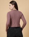 Shop Women's Mauve Rib Slim Fit Short Top-Full