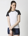 Shop Women's Melange Half Sleeve Raglan T-Shirt-Front