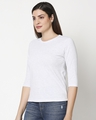 Shop Women's Melange Raglan 3/4th Sleeve Slim Fit T-shirt-Design