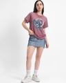 Shop Women's Mellow Mauve Lunar Child Graphic Printed Boyfriend T-shirt-Full
