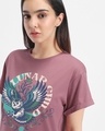 Shop Women's Mellow Mauve Lunar Child Graphic Printed Boyfriend T-shirt