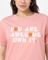 Shop Women's Mellow Rose Pink Awesome Typography Boyfriend T-shirt