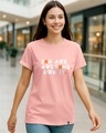 Shop Women's Mellow Rose Pink Awesome Typography Boyfriend T-shirt-Front