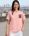 Shop Women's Mellow Rose Pink Dostea Graphic Printed Boyfriend T-shirt-Front