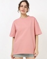 Shop Women's Mellow Rose Pink Oversized T-shirt-Front