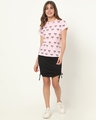 Shop Women's Pink All Over Mickey Printed T-shirt-Full