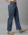 Shop Women's Mid Blue Mom Fit Jeans-Design