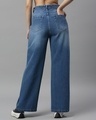 Shop Women's Mid Blue Washed Wide Leg Jeans-Full