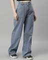 Shop Women's Mid Blue Wide Leg Jeans-Design