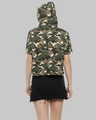 Shop Women's Military Camouflage Stylish Hooded Casual Green Top-Design