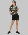 Shop Women's Military Camouflage Stylish Hooded Casual Green Top-Full