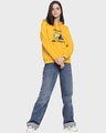 Shop Women's Yellow I'm Lazy Minion Graphic Printed Hoodie-Full