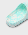 Shop Women's Mint & White All Over Printed Zig Zag Sliders